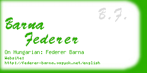 barna federer business card